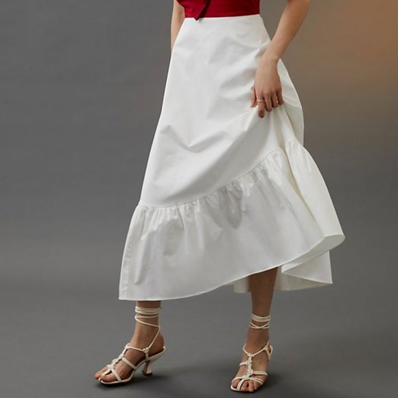 ANTHROPOLOGIE Bow-Tie Maxi Dress size 2 new with tag red white nwt - Picture 8 of 11